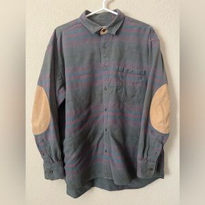 Cabela’s Outfitter Series Patched Button Down Long Sleeve Men’s XL Patch Grey